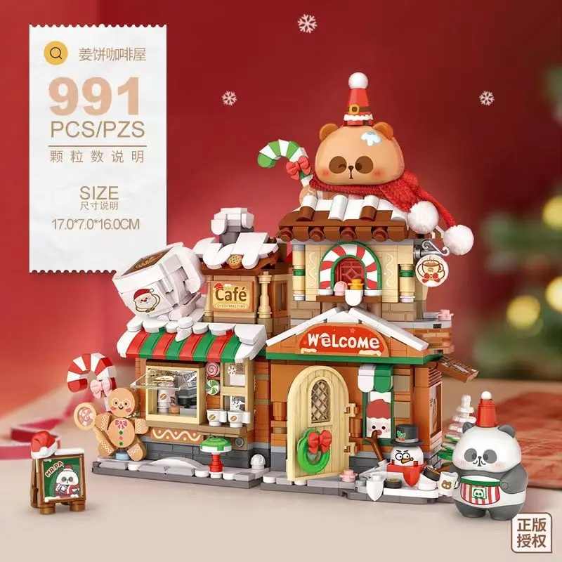 Loz Christmas Street Shop Building Blocks Izakaya Moc Architecture Store steamed bun shop Japanese Street Scene Puzzle Gift Toy 2